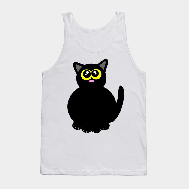 Black kitty Tank Top by MelanieJeyakkumar